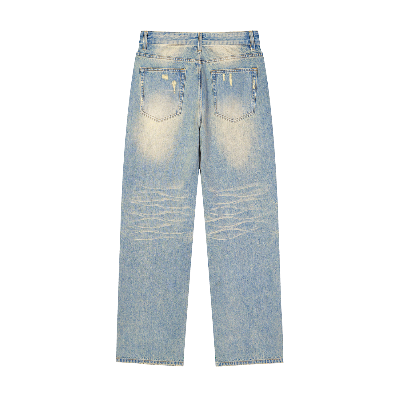 HAND-DISTRESSED VINTAGE WIDE-LEG DENIM