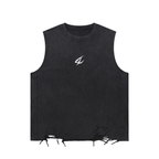 Distressed Sleeveless Cut Tee — Built From Nothing