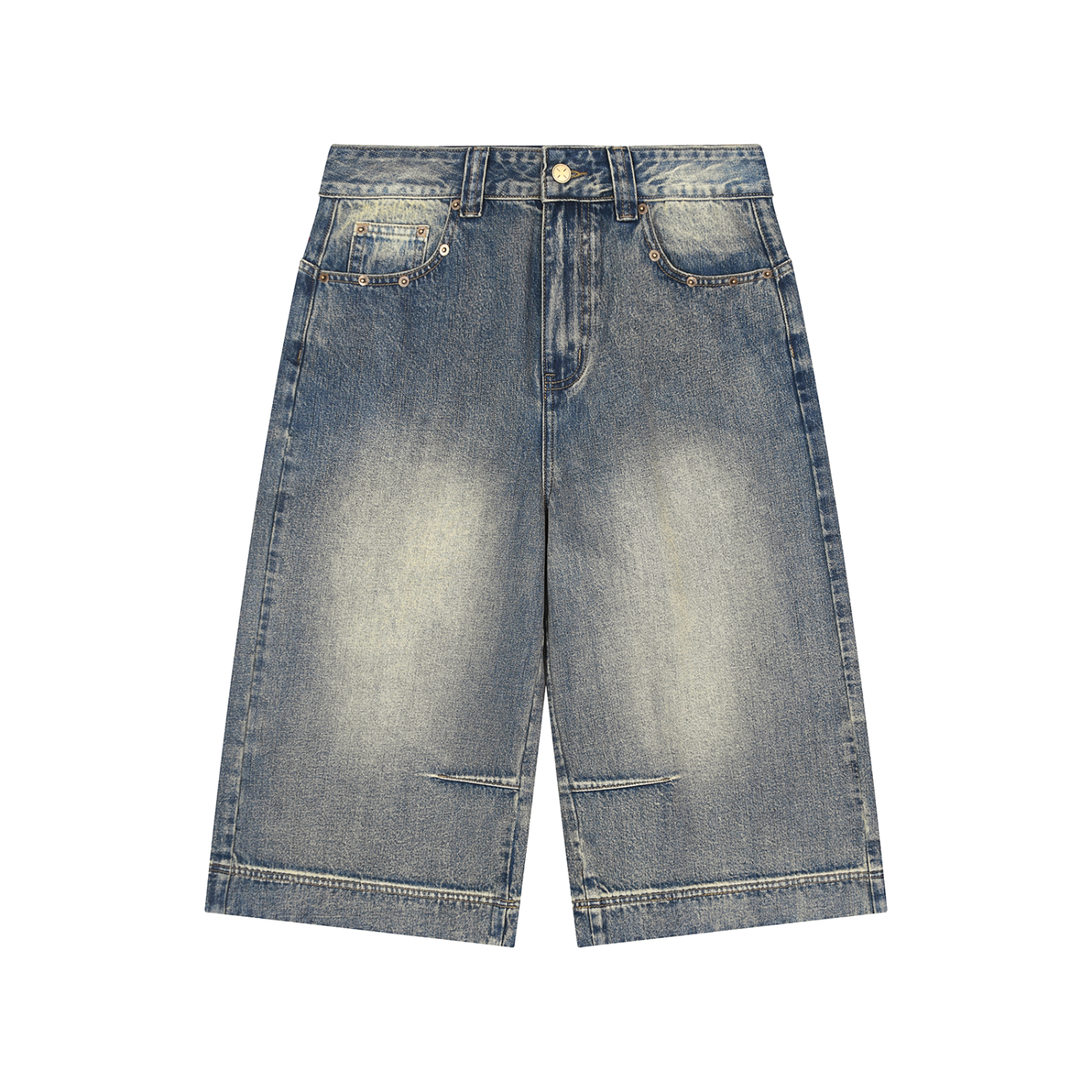 VINTAGE WASHED LOOSE DENIM SHORT