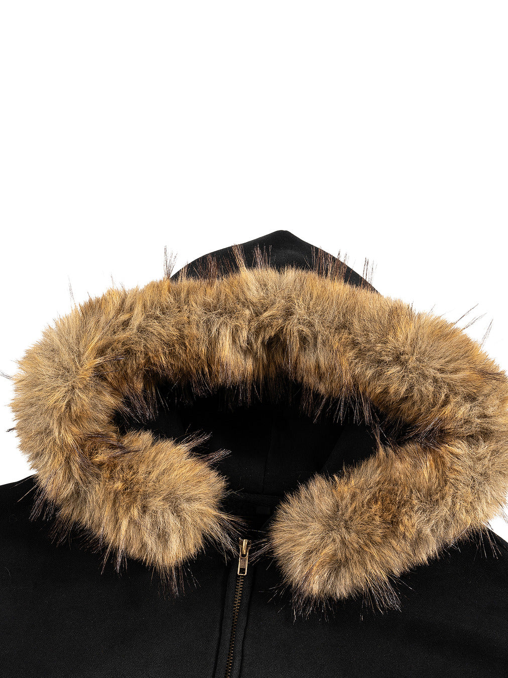 Sun Fade Boxy Detachable Fur Hoodie