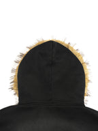 Sun Fade Boxy Detachable Fur Hoodie